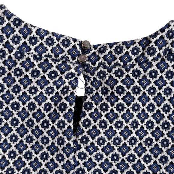 Dorothy Perkins Navy Printed Dress with Front Pockets - Size 6 - Picture 6 of 9